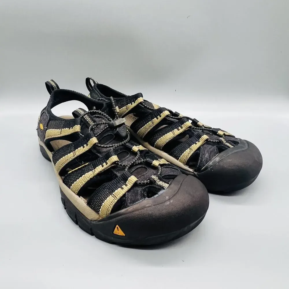 Keen Sandals Mens 9.5 Black Tan Closed Toe Water Hiking Sport Outdoor Shoes